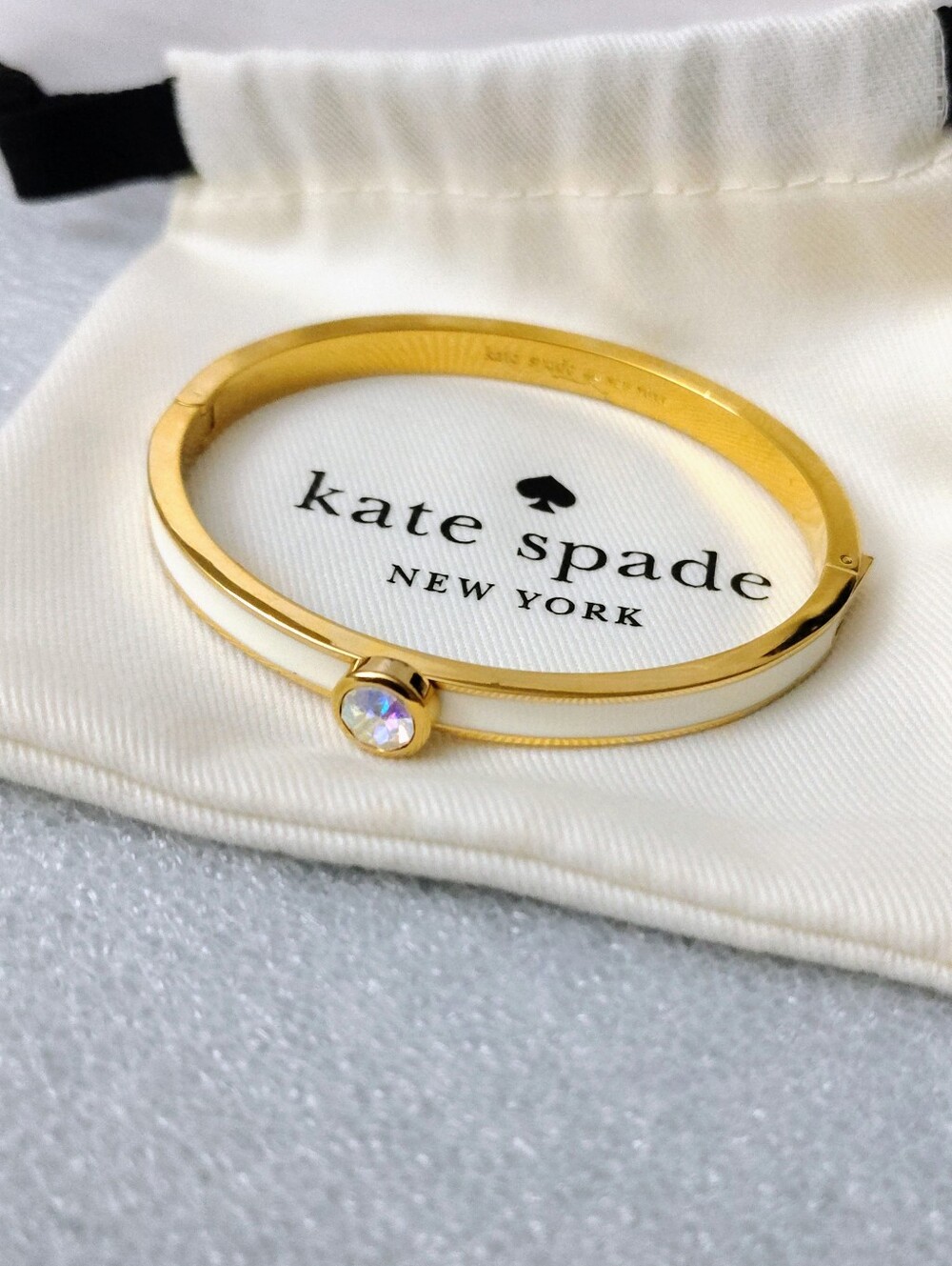 Kate Spade White Enamel Bangle Bracelet - Picture 2 of 9